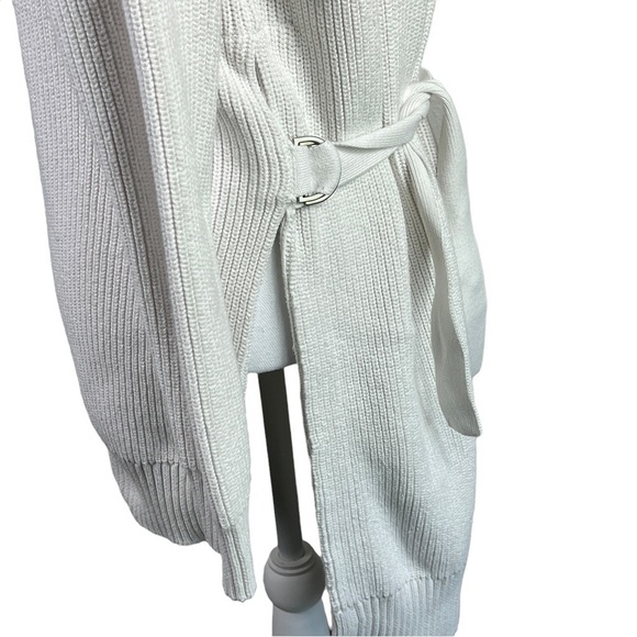 Athleta West End Tunic Sweater Slit side belt White/Ivory Size S - Picture 8 of 14